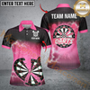 Maxcorners Funny Pink Crack Dartboard Thunder Lightning 3D Printed Custom Women Darts Shirts Darts Team Jerseys