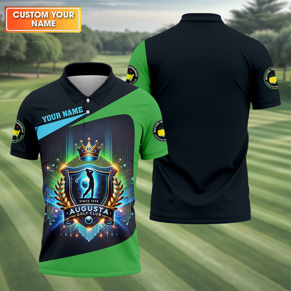 Maxcorners Augusta Golf Club Custom Men's Golf Polo Shirt, Funny Gift For Golfer