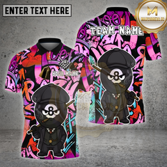 Maxcorners Billards Shirts 8 Ball Pool Cartoon Character Graffiti Style Multi Options Personalized Name, Team Name 3D Shirt