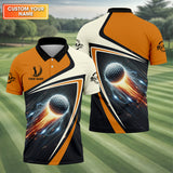 Maxcorners Custom Golf Ball Men's Golf Polo Shirt, Golfing Apparel, Golf Gifts For Men