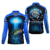 Maxcorners Jesus Made Me A Fisherman SPF Long Sleeve Shirts, Jesus Fishing Shirt, Fishing Shirts For Men
