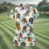 Maxcorners Tropical Bigfoot Surfing Fishing Beach Golf Shirt, Golf Tops For Women, Ladies Golf Shirts, Women’s Golf Apparel LM1507