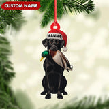 Maxcorners Personalized Hunting Dog Christmas Ornament with Duck - Custom Name Lab Retriever Holiday Decor LM0411