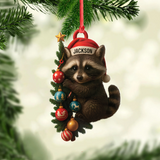 Maxcorners Personalized Raccoon Acrylic Christmas Ornament - Cute Holiday Gift - Perfect Gift for Kids & Animal Lovers LM0411