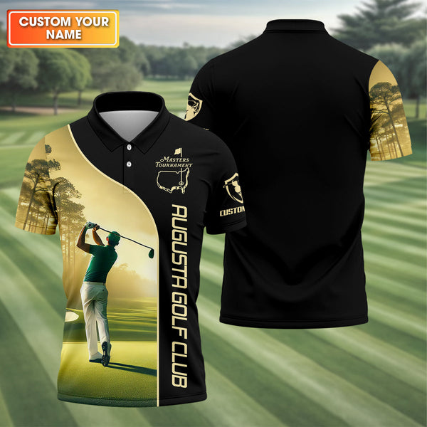 Maxcorners Augusta Golf Club Custom Men's Golf Polo Shirt, Gift For Golfers