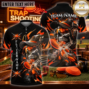 Maxcorners Trap Shooting Shooter & Flying Clay Target Graphic Multicolor Customized Name, Team Name 3D Shirts