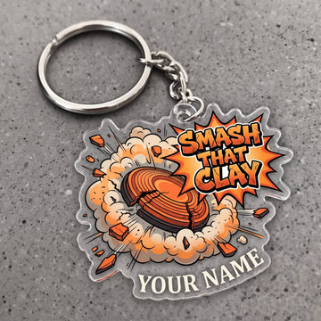 Maxcorners Clay Shooting Smash That Clay Target Customized Name 3D Keychain And Ornament