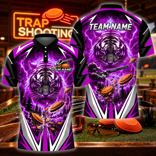 ( 6 Colors ) Maxcorners Trap Clay Shooting Skull Hunter & Flying Clay Targets Multicolor Customized Name, Team Name 3D Shirts