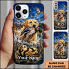 Maxcorners Duck Hunting German Shorthaired Pointer American Flag Marsh Adventure Personalized Name 3D Phone Case - Yellow Labrador Retriever