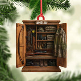 Maxcorners Personalized Hunter’s Gear Closet Ornament, Custom Name Hunting Equipment Christmas Decoration

 LM0411