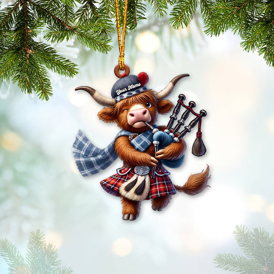 Maxcorners Scottish Cows Christmas, Home Decor, Christmas Ornament, Personalized Ornament 2D Flat LM2111