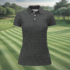 Maxcorners Black Text Pattern Golf Polo Shirt, Women’s Golf Apparel, Golf Shirts For Women LM1507