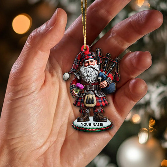 Maxcorners Custom Name Scotland Ornament, Christmas Gift for Scotland Lover5 2D Flat LM2211
