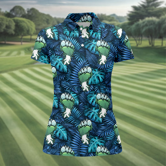 Maxcorners Funny Zombie Hulk Hand Tropical Golf Polo Shirt, Golf Shirts For Women, Women's Golf Apparel LM1507