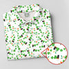 Maxcorners Dark Stout Beer St Patrick's Day Shamrocks White Golf Shirt, Women's Golf Tops, Ladies Golf Shirt