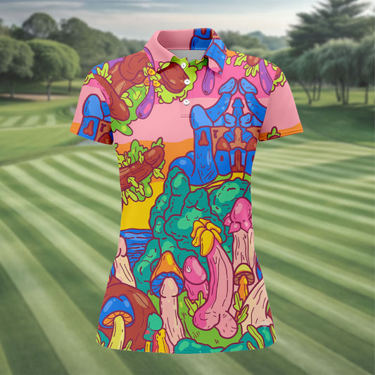 Maxcorners Funny Adult Fantasy Island Novelty Golf Shirt, Ladies Golf Shirts, Women’s Golf Apparel LM1507