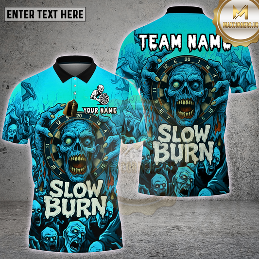 Maxcorners Zombie Skull Dartboard Slow Burn Green Horror Multioptions Personalized Name, Team Name Unisex 3D Shirt (4 Colors)