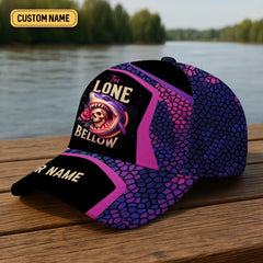 Maxcorners The Lone Below Shark And Skull Fishing Cap, Men's Fishing Hat, Fishing Trucker Hats, Gift For Fisherman
