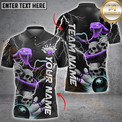 Maxcorners Bowling Viper And Skull Thunder Multicolor Options Personalized Name, Team Name 3D Shirt