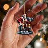 Maxcorners Custom Name Santa Gym Ornament, Gymnastics Christmas Gift 2D Flat LM2211