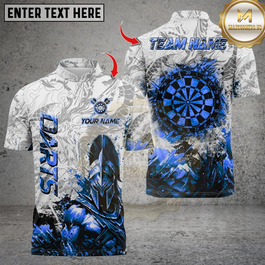 Maxcorners Darts Golden Roman Warrior With Dragon Pattern Multicolor Customized Name, Team Name 3D Shirts