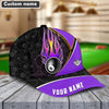 Maxcorners Purple and Black Strike Ball 8 Billiard Personalized Name Cap