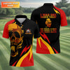 Maxcorners Custom Fire Skull Men's Golf Polo Shirt, Mens Golf Gift, Funny Golf Shirt