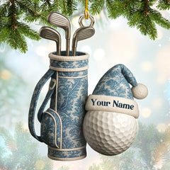 Maxcorners Personalized Golf Ornament, Toile De Jouy Ornament For Golfer, Golf Ornament With Custom Name, Golf Christmas Ornaments