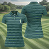 Maxcorners St Patrick's Day Shamrock Golf And Beer Green Golf Shirt, Women's Golf Tops, Ladies Golf Polos