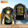 Maxcorners I’ve Got Fishing In My Veins And Jesus In My Heart, Bass Fishing Shirts, SPF Long Sleeve Shirts, Fishing Shirts For Men