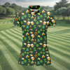 Maxcorners Everyone Is Irish Today Shamrock St Patrick's Day Dark Green Golf Shirt, Women's Golf Tops, Ladies Golf Polos