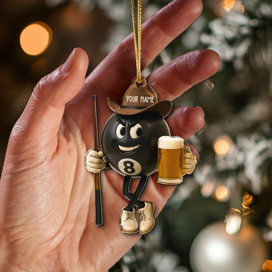 Maxcorners Billboard No.8 Ball Christmas, Home Decor, Christmas Ornament, Personalized Ornament 2D Flat LM2111