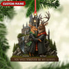 Maxcorners Personalized Wizard Castle Deer Couple Ornament, Custom Name Fantasy Lovers Christmas Gift, Magic School Romance Tree Decoration