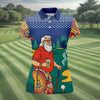 Maxcorners Funny Bearded Golfer With Beer And Paisley Sleeves Golf Polo, Golf Tops For Women, Ladies Golf Top LM1507