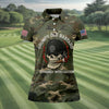 Maxcorners Grumpy Old Bastard Skull Camo Polo Shirt, Patriotic Military Polo, Golf Shirts For Women LM1507