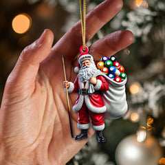 Maxcorners Custom Name Billiard Santa Ornament, Billiard Lover Christmas Gift 2D Flat LM2111