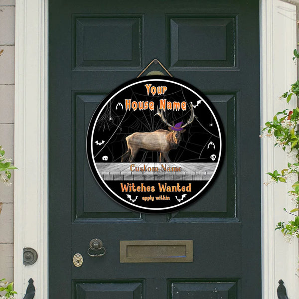 Maxcorners Elk Deer Halloween Wooden Sign