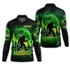 Maxcorners Bassquatch Green Neon Bigfoot Fishing Shirt, SPF Shirt For Men, Gift For Fisherman, Bass Fishing
