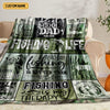 Maxcorners Reel Cool Dad Fishing Life Custom Name Blanket, Fishing Blanket, Gift For Fishing Lover, Dad Fishing Gift LM0201