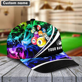 Maxcorners Billiard 9 Ball Multicolor Smoke Pattern Personalized Name Cap