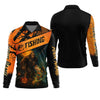 Maxcorners Bigfoot Halloween Fishing UPF Shirts, Fish Button Up Shirt, Fisherman Gift, Bass Fishing