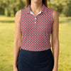 Maxcorners Red New York Assman Pattern Polo Shirt, Ladies Golf Shirts, Hawaiian Golf Shirt, Women’s Golf Apparel LM1507