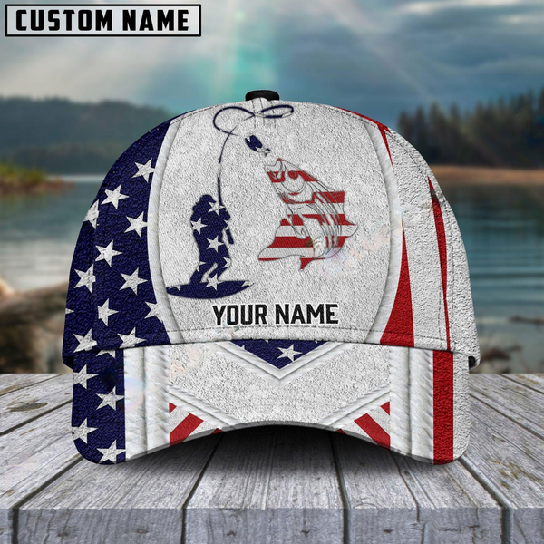 Maxcorners Striped Bass Fishing American Dusty Style Customized Name 3D Cap