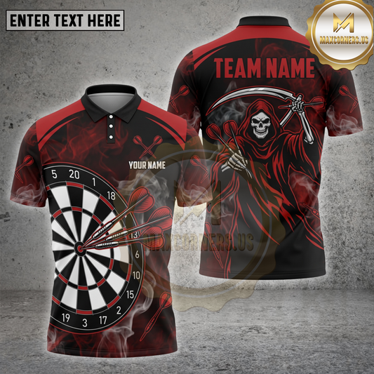 Maxcorners Darts Shirt Grim Reaper Multiple Options Personalized Name, Team Name 3D Shirt