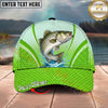 Maxcorners Fishing Cap Green Honeycomb Water Splash Personalized Name 3D Cap (12 Fish Species)