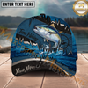 Maxcorners Fishing Heartbeat Boat Scene Multiple Options Personalized Name 3D Cap (12 Fish Species)