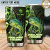 Maxcorners Fishing Tumbler Neon Green Energy Swirl Design Personalized Name Tumbler (13 Species)