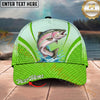 Maxcorners Fishing Cap Green Honeycomb Water Splash Personalized Name 3D Cap (12 Fish Species)