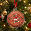 Maxcorners Personalized Merry Christmas Happy Shooting Santa Hat Holly Clay Target Acrylic Christmas Ornament And Keychain Custom Gift For Hunters 2D Flat