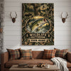 Maxcorners Bass Fishing Mountain Wilderness Wildlife Personalized Canvas Wall Art